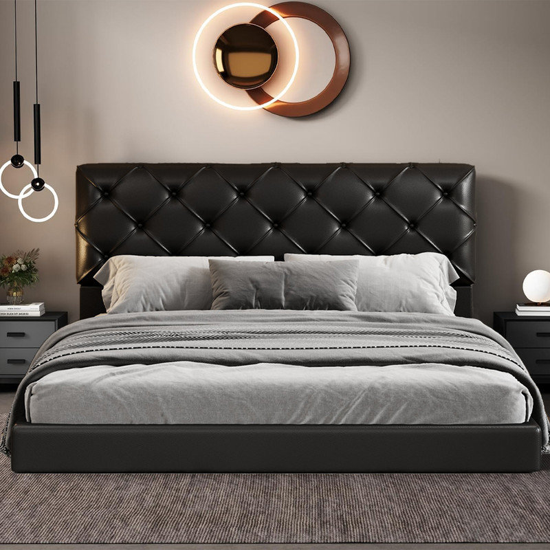 Wayfair black bed frame queen discount